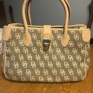 Dooney & Bourke Tan Monogram Satchel